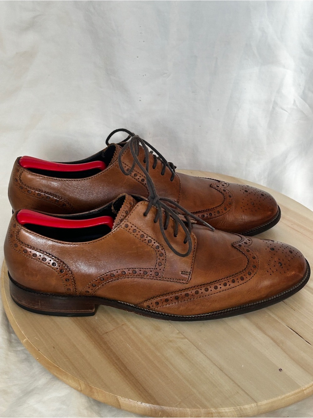 Cole Haan Men’s Brown Leather Lace-Up Wingtip Oxford Dress Shoes US 9M